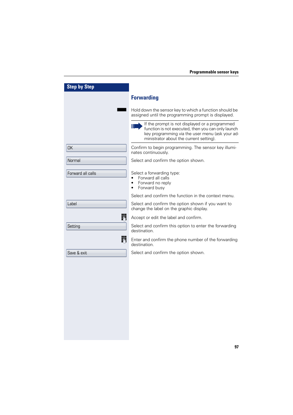 Forwarding | Siemens HIPATH 8000 User Manual | Page 97 / 297