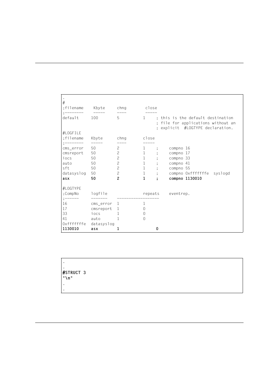 Log3admin, Log3struct, Struct 3 "\n | Siemens Unix V4.0 User Manual | Page 121 / 365