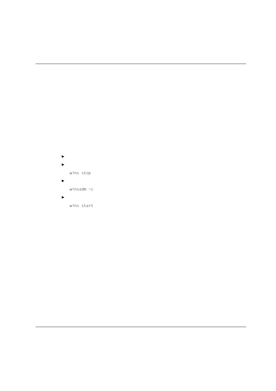 4 compacting the wins database, 8 troubleshooting wins servers, Implementing wins troubleshooting wins servers | Wins stop, Winsadm -c, Wins start | Siemens Unix V4.0 User Manual | Page 228 / 365