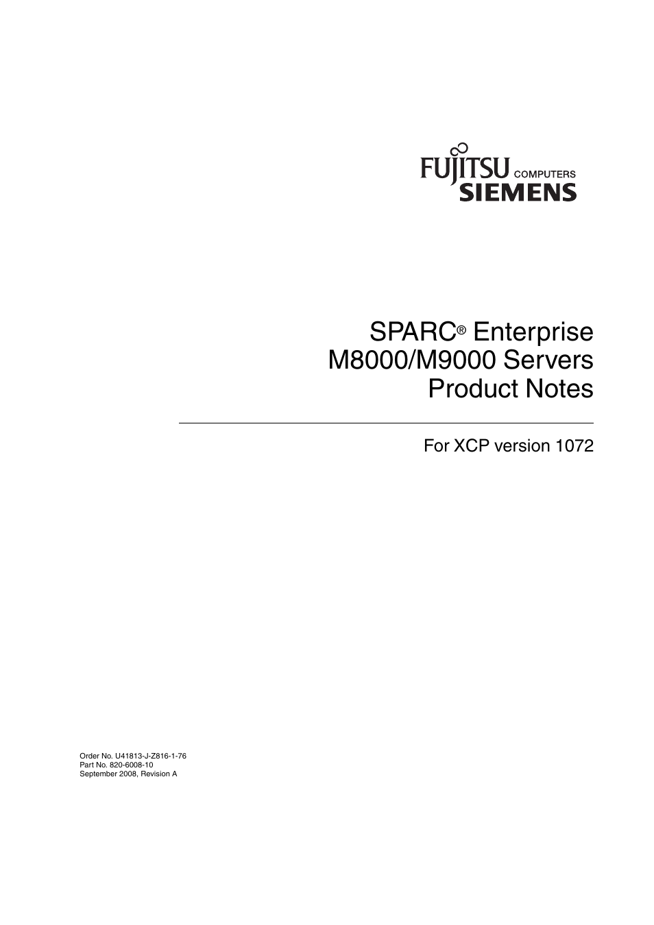 Siemens SPARC ENTERPRISE M8000 User Manual | 50 pages