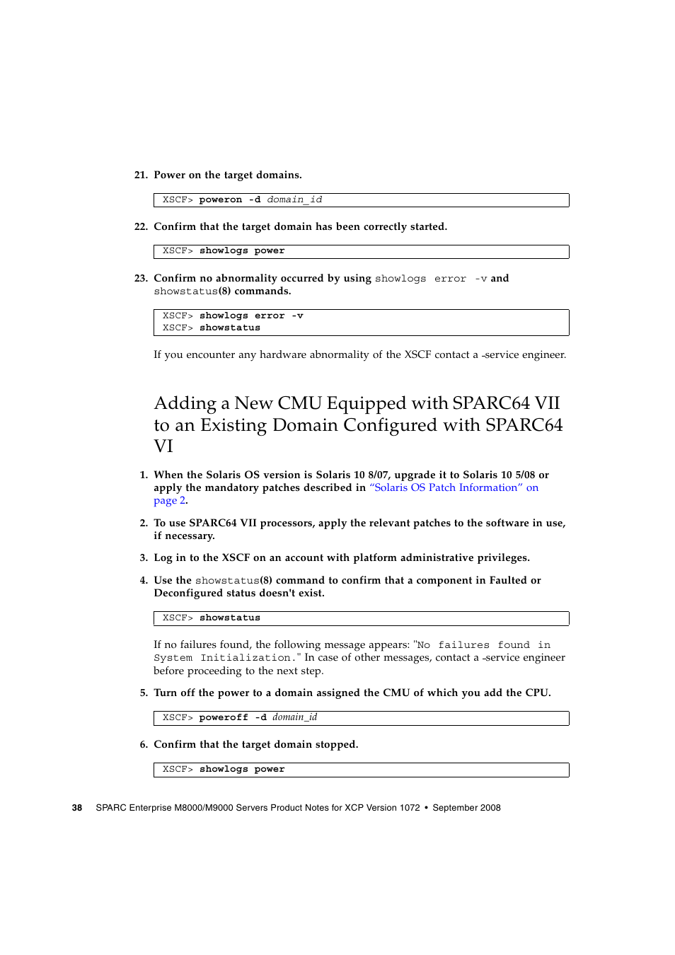 Configured with sparc64 vi | Siemens SPARC ENTERPRISE M8000 User Manual | Page 46 / 50