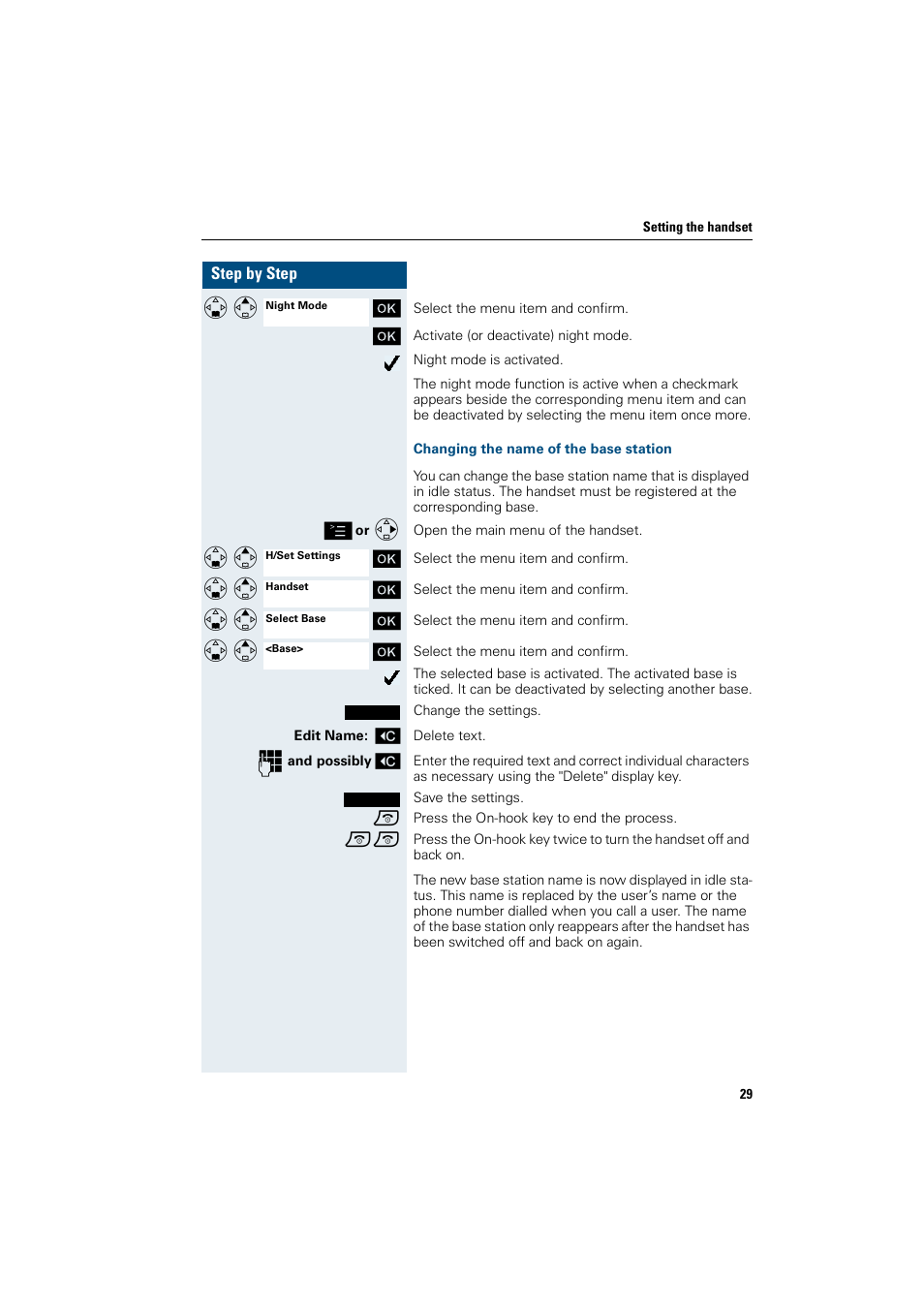 Changing the name of the base station | Siemens HiPath 4000 User Manual | Page 37 / 109