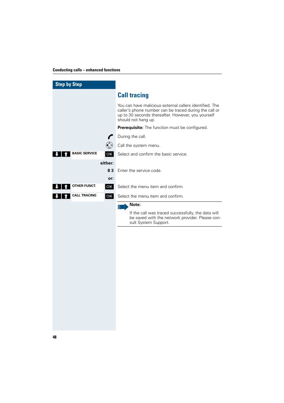 Call tracing | Siemens HiPath 4000 User Manual | Page 56 / 109