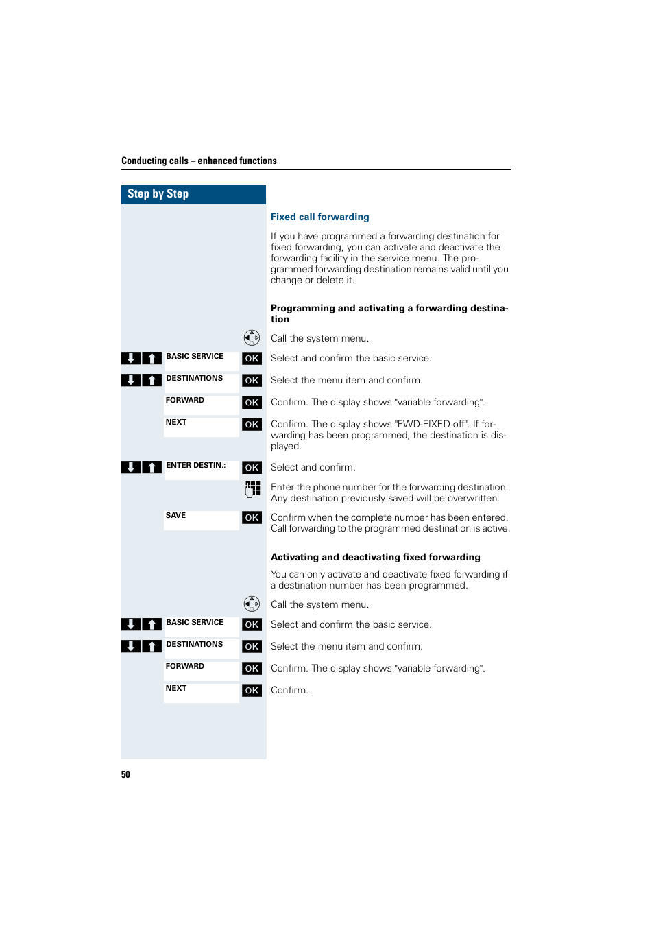 Fixed call forwarding | Siemens HiPath 4000 User Manual | Page 58 / 109