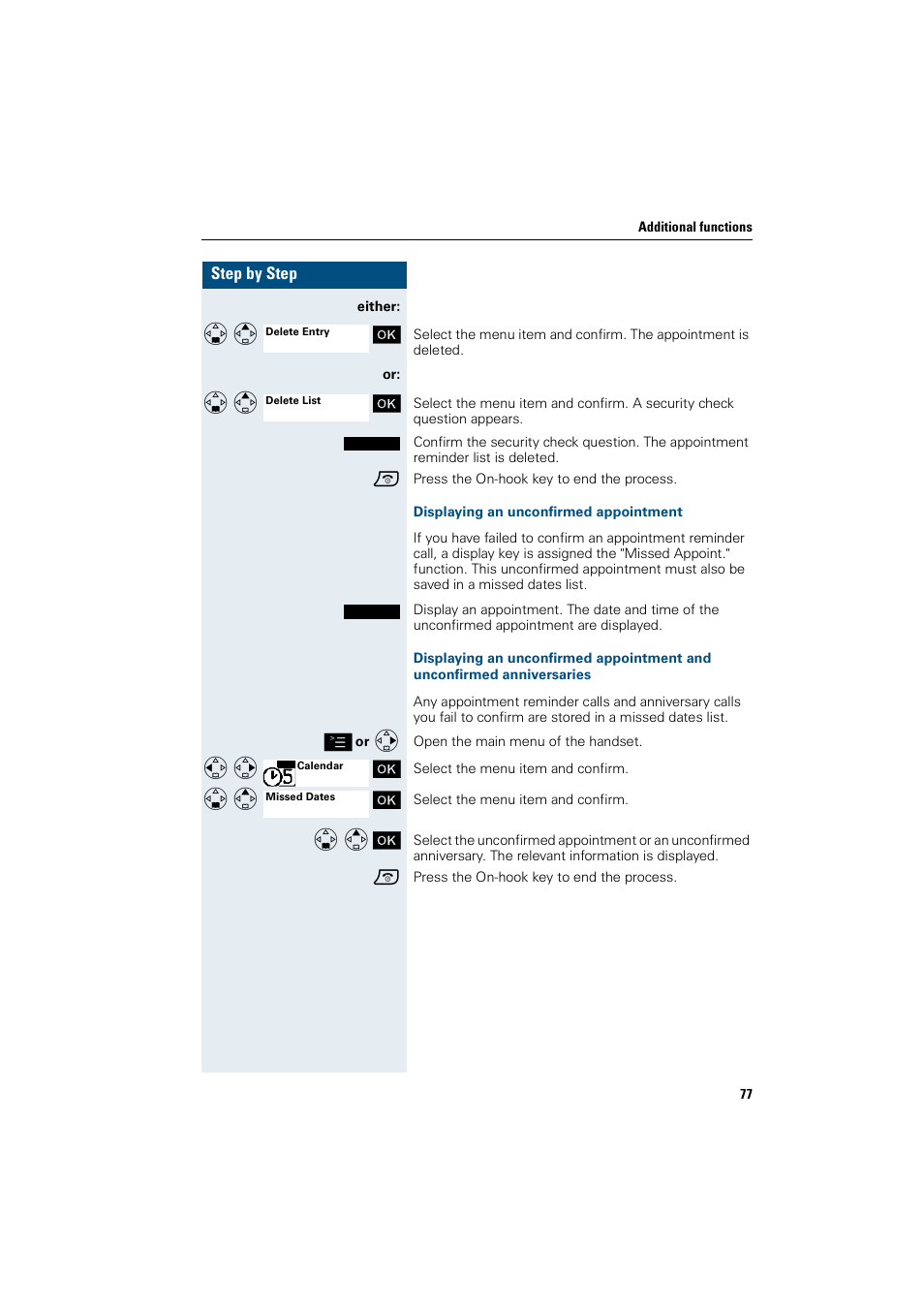 Displaying an unconfirmed appointment | Siemens HiPath 4000 User Manual | Page 85 / 109