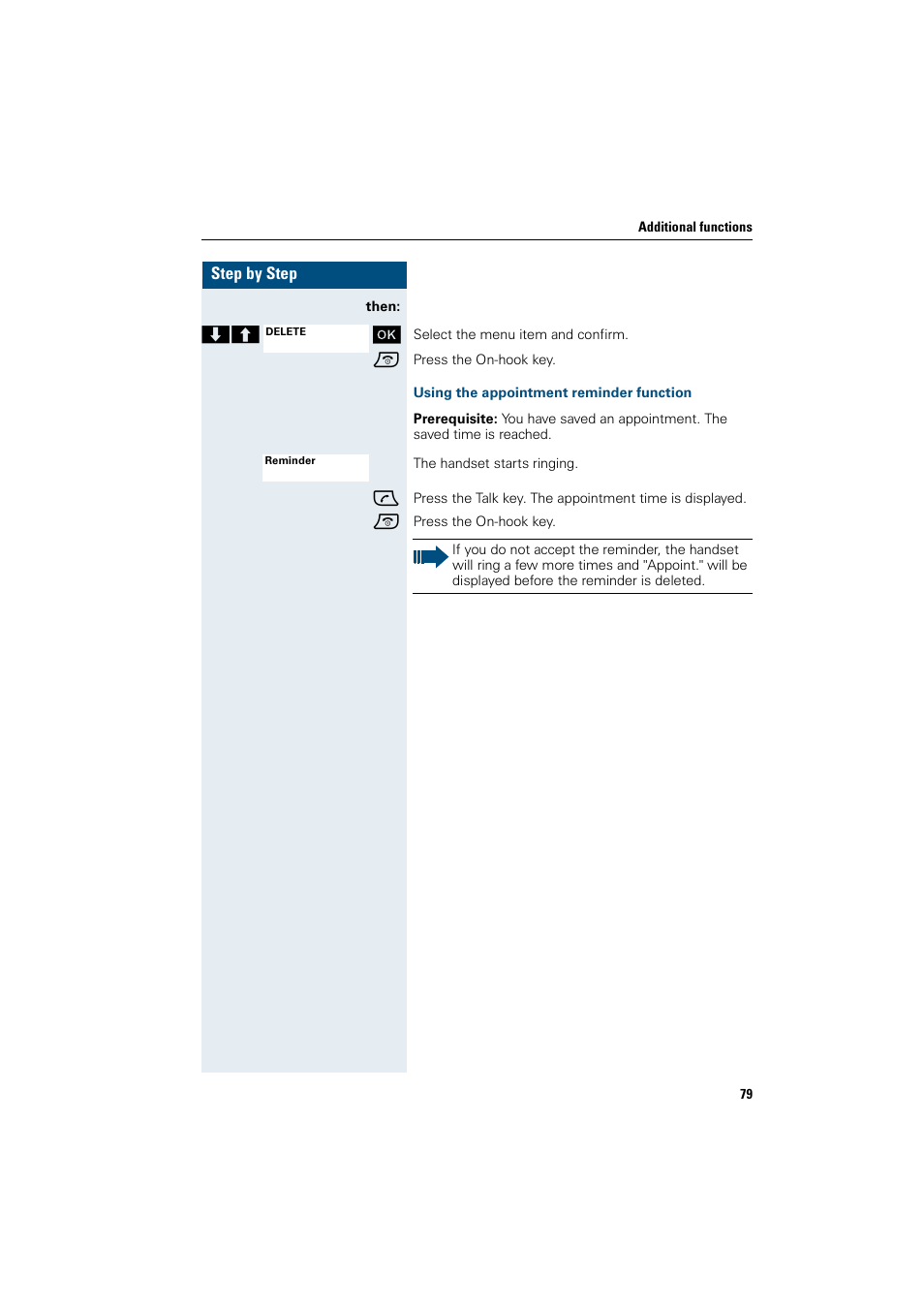 Using the appointment reminder function | Siemens HiPath 4000 User Manual | Page 87 / 109