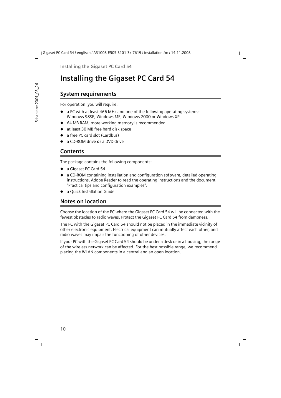 Siemens GIGASET 54 User Manual | Page 10 / 56