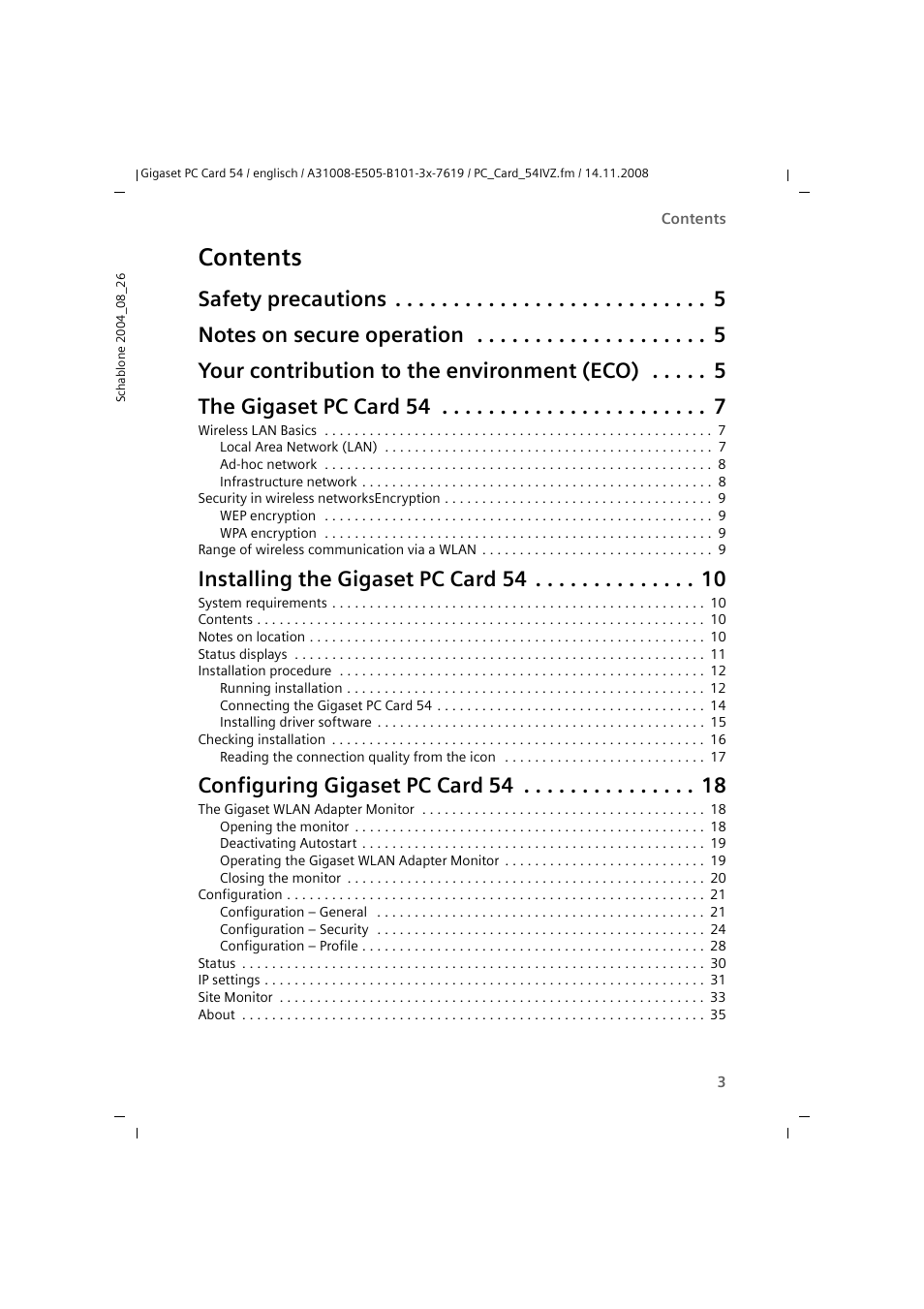 Siemens GIGASET 54 User Manual | Page 3 / 56