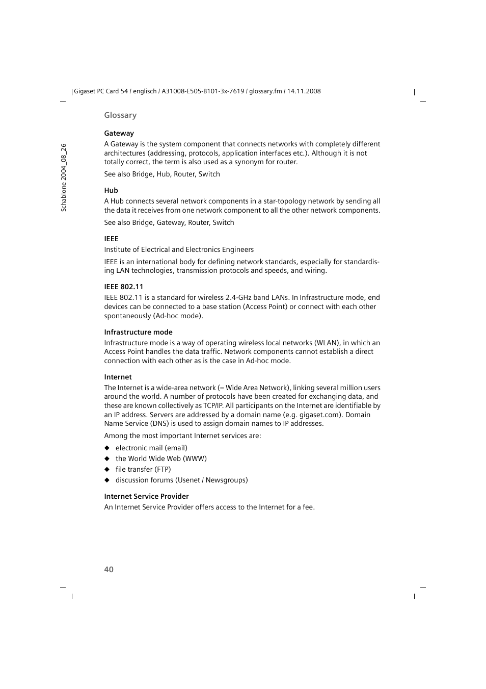 Siemens GIGASET 54 User Manual | Page 40 / 56