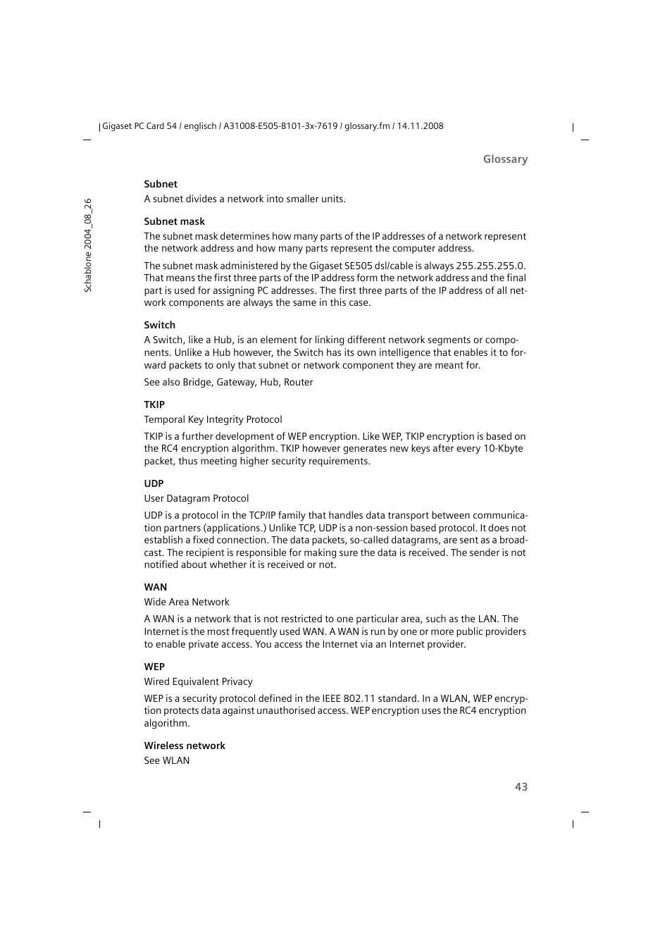 Siemens GIGASET 54 User Manual | Page 43 / 56