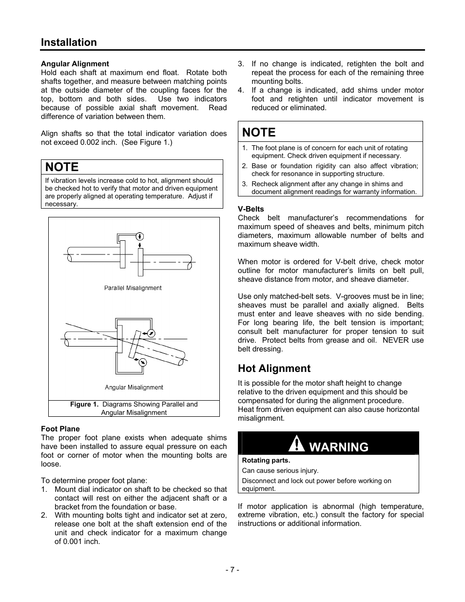 Hot alignment, Warning, Installation | Siemens 680 User Manual | Page 8 / 38