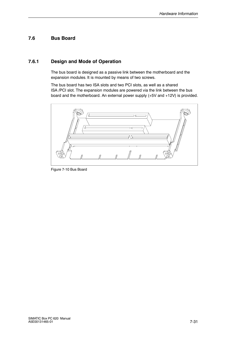 6 bus board, 1 design and mode of operation | Siemens Simatic 620 User Manual | Page 163 / 216