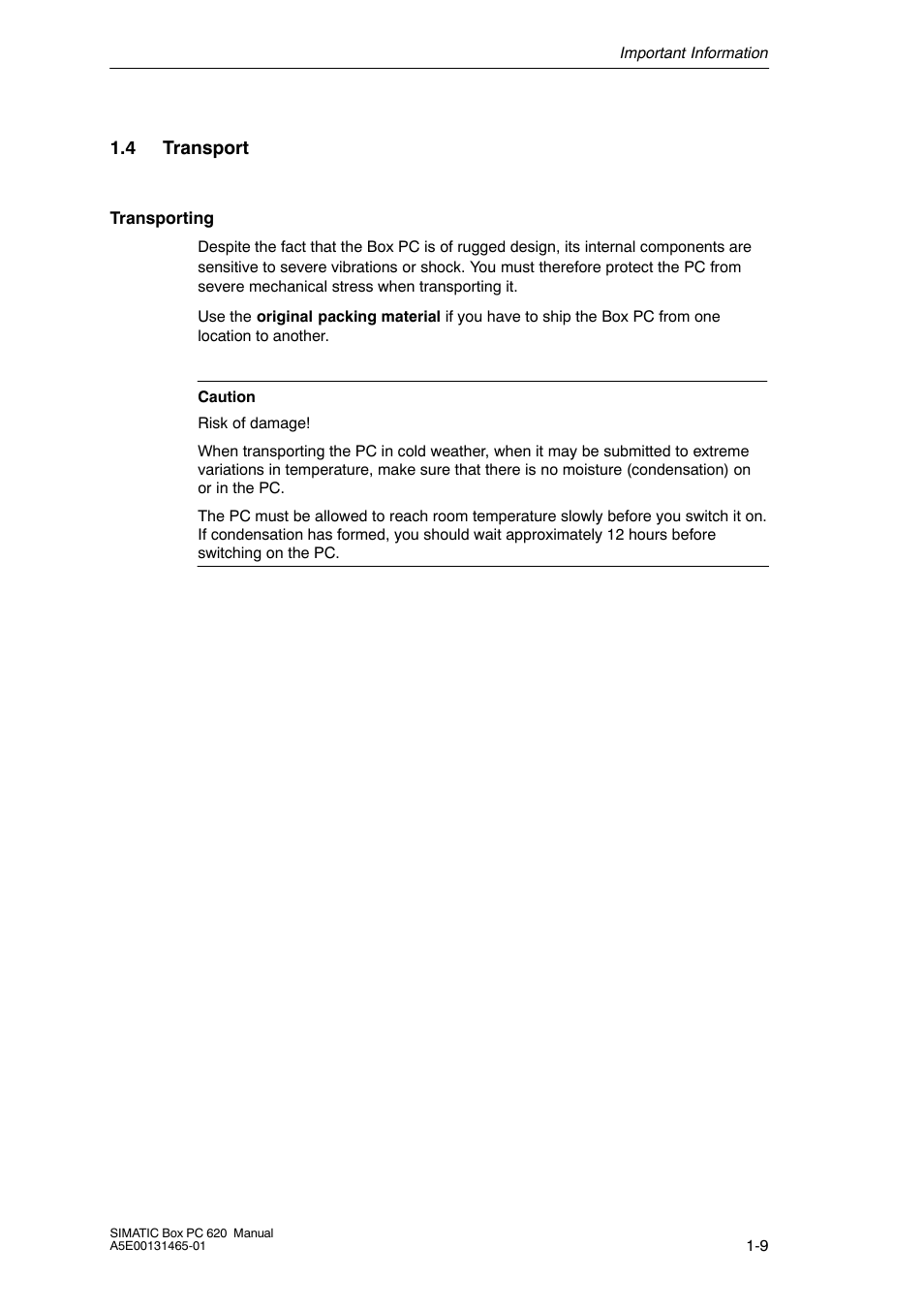 4 transport | Siemens Simatic 620 User Manual | Page 21 / 216