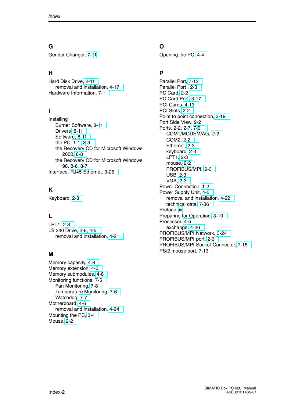 Siemens Simatic 620 User Manual | Page 214 / 216