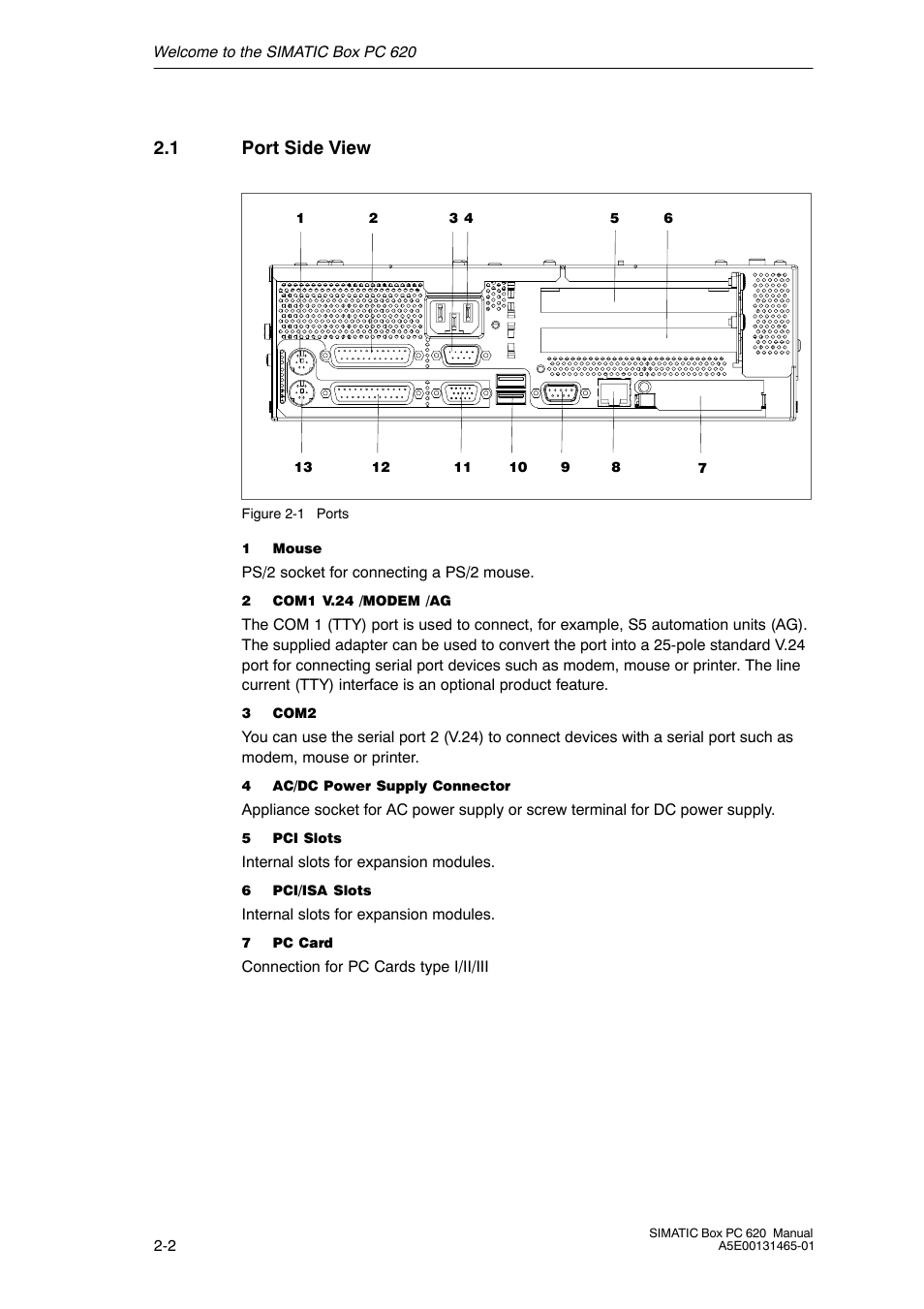 1 port side view | Siemens Simatic 620 User Manual | Page 24 / 216