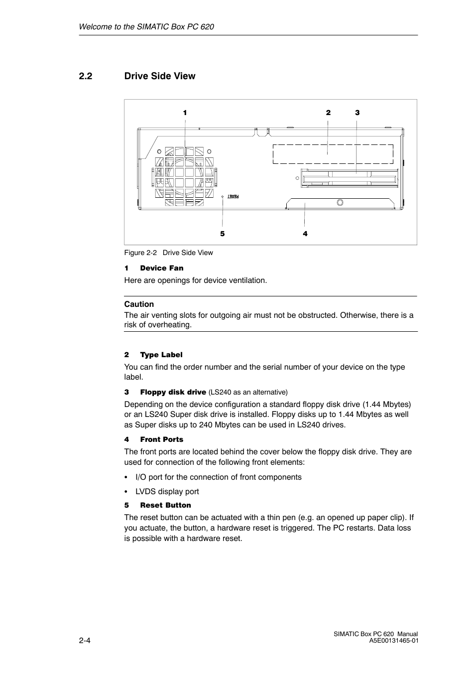 2 drive side view | Siemens Simatic 620 User Manual | Page 26 / 216
