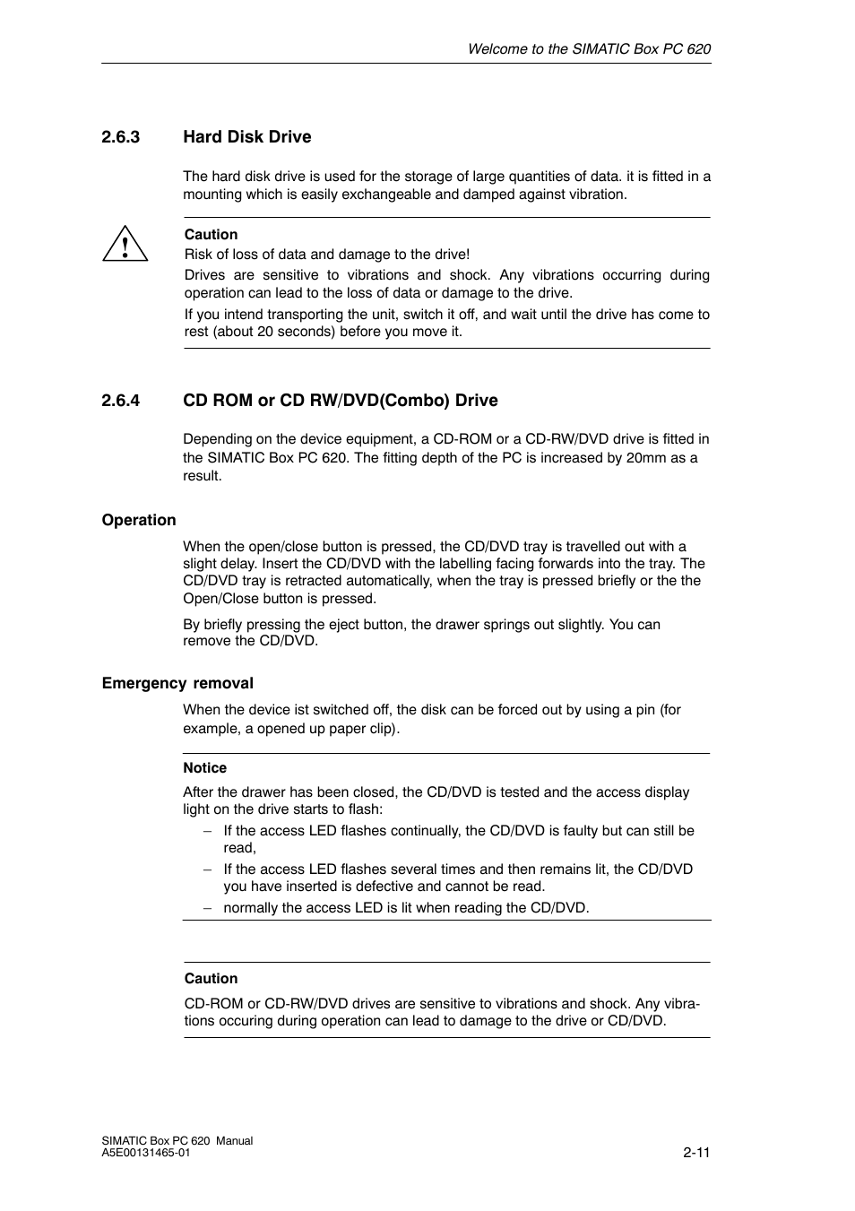 3 hard disk drive, 4 cd rom or cd rw/dvd(combo) drive | Siemens Simatic 620 User Manual | Page 33 / 216