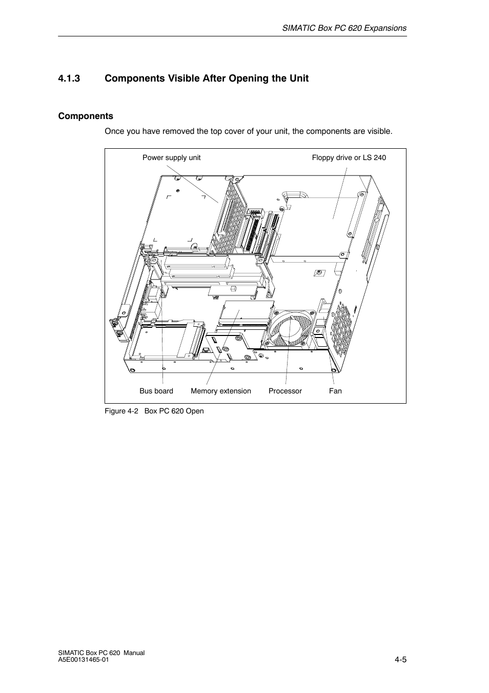 3 components visible after opening the unit | Siemens Simatic 620 User Manual | Page 65 / 216