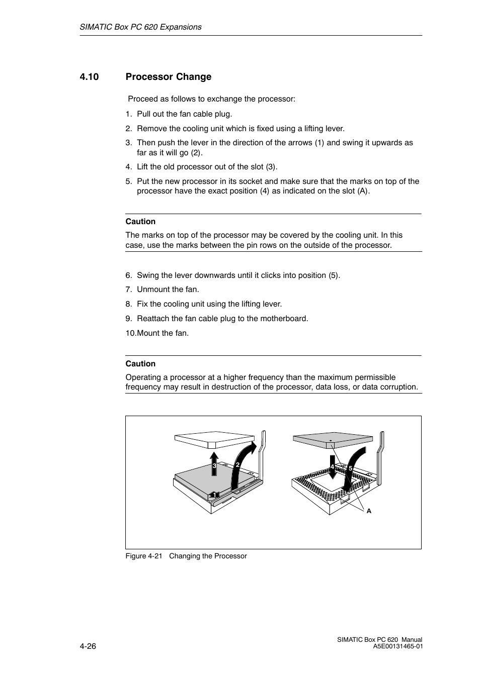10 processor change | Siemens Simatic 620 User Manual | Page 86 / 216