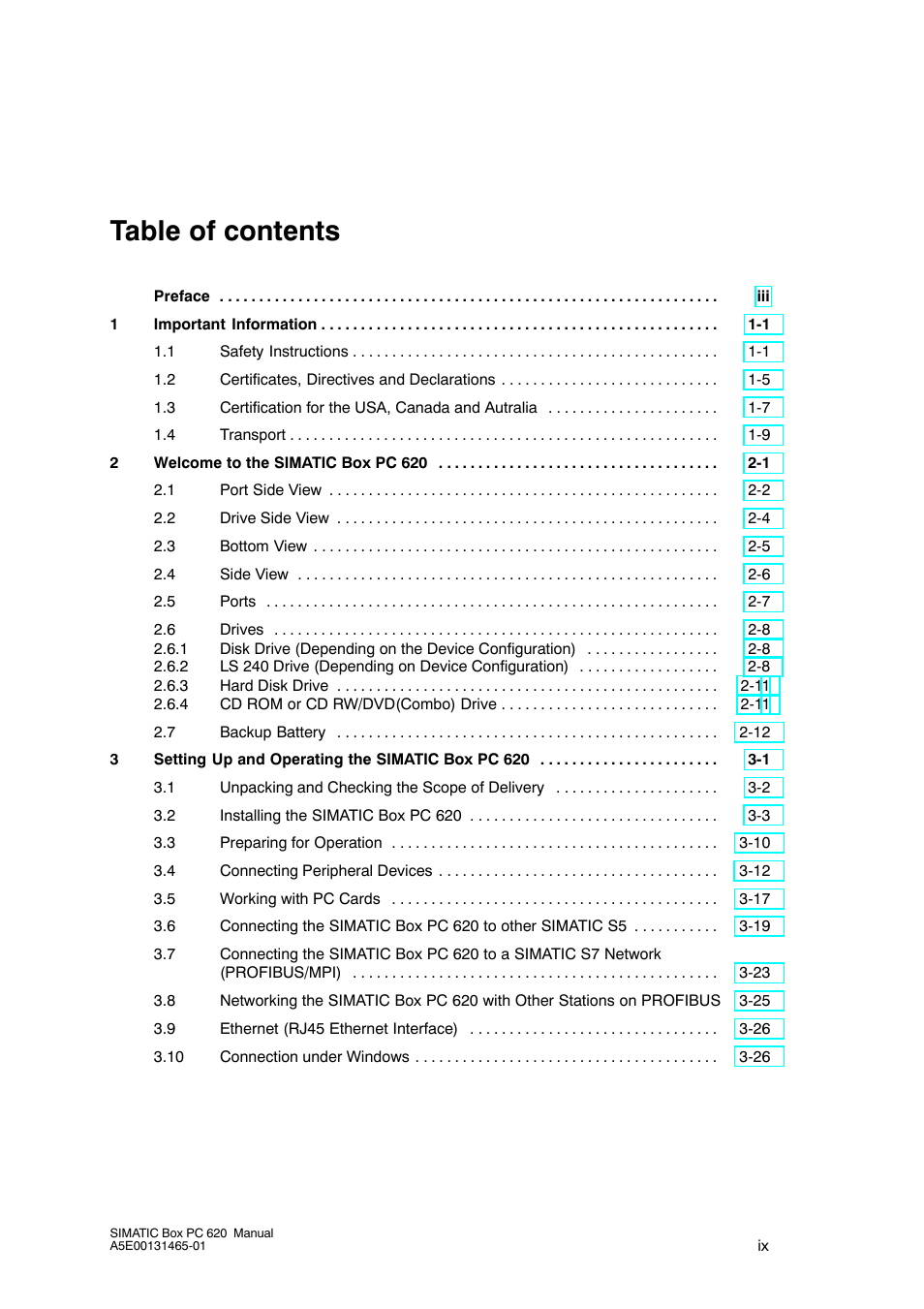 Siemens Simatic 620 User Manual | Page 9 / 216