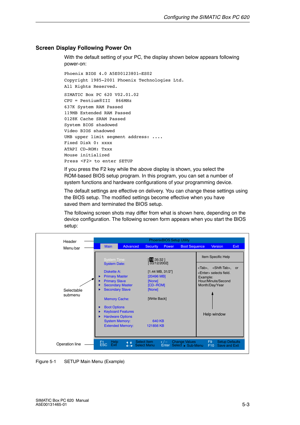 Screen display following power on | Siemens Simatic 620 User Manual | Page 91 / 216