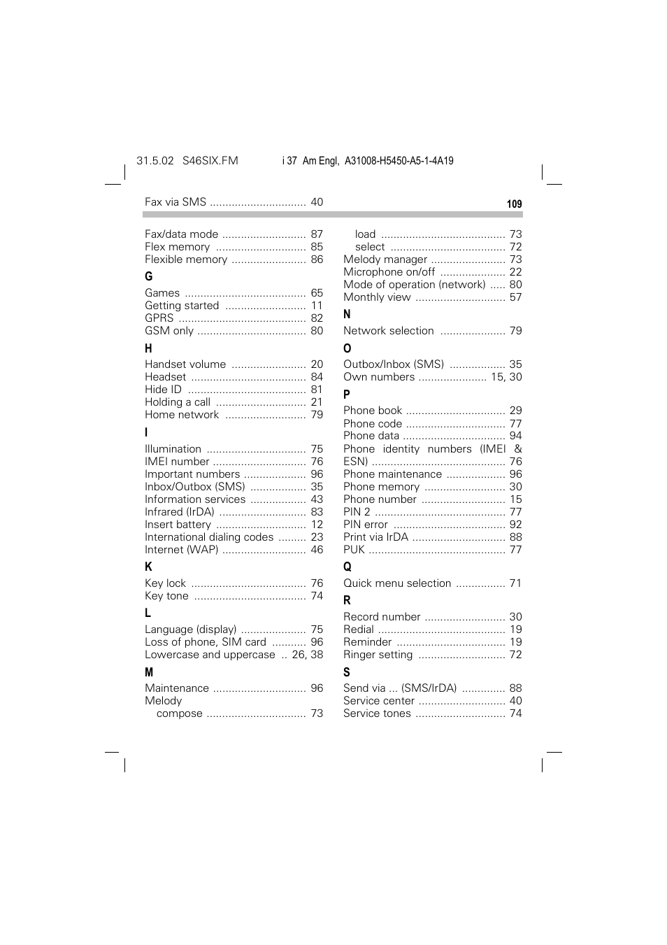 Siemens GSM 900 User Manual | Page 114 / 115