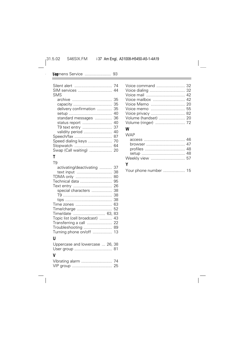 Siemens GSM 900 User Manual | Page 115 / 115