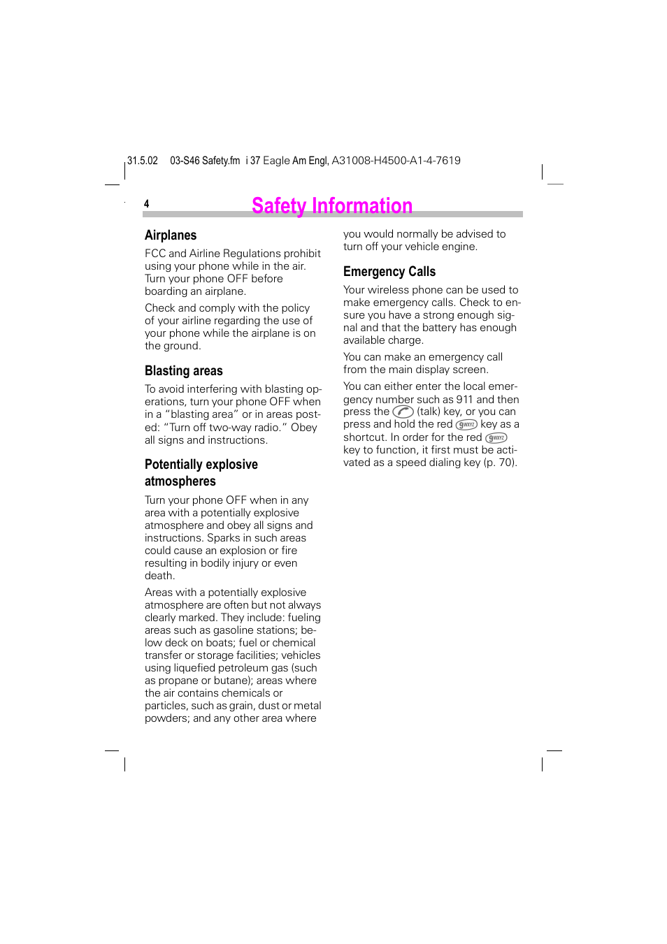 Safety information | Siemens GSM 900 User Manual | Page 9 / 115