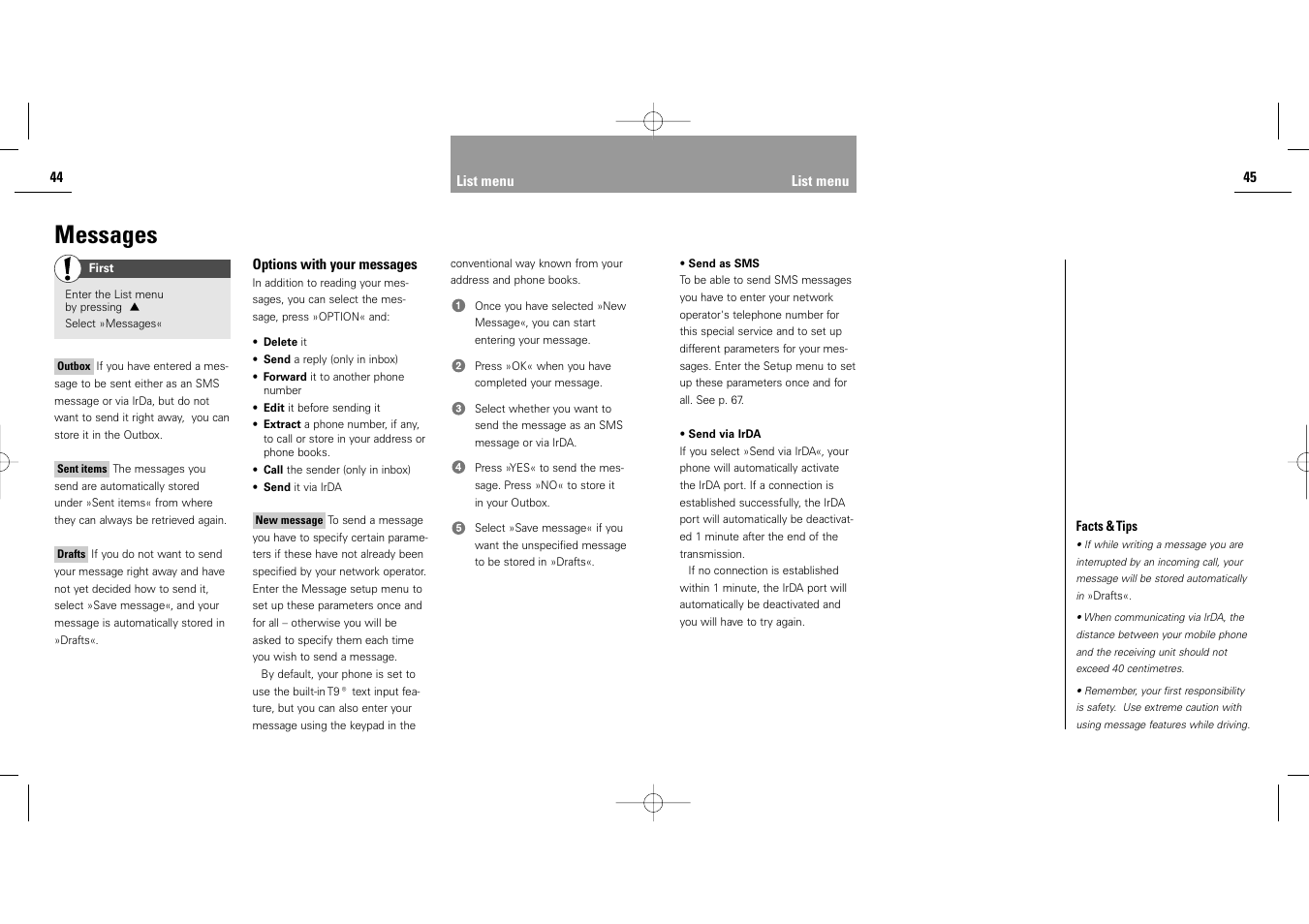 Messages | Siemens S40 User Manual | Page 24 / 50