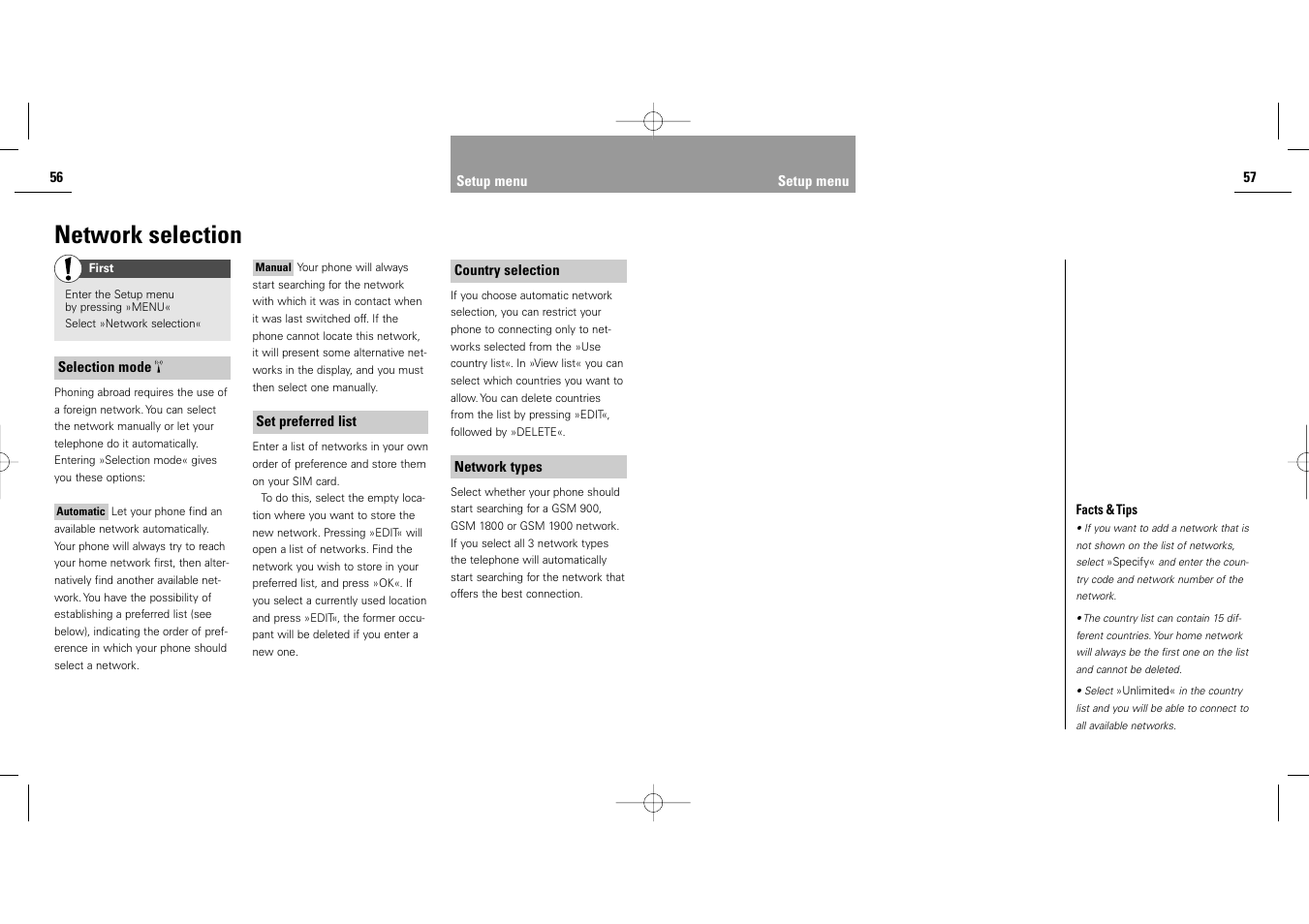 Network selection | Siemens S40 User Manual | Page 30 / 50