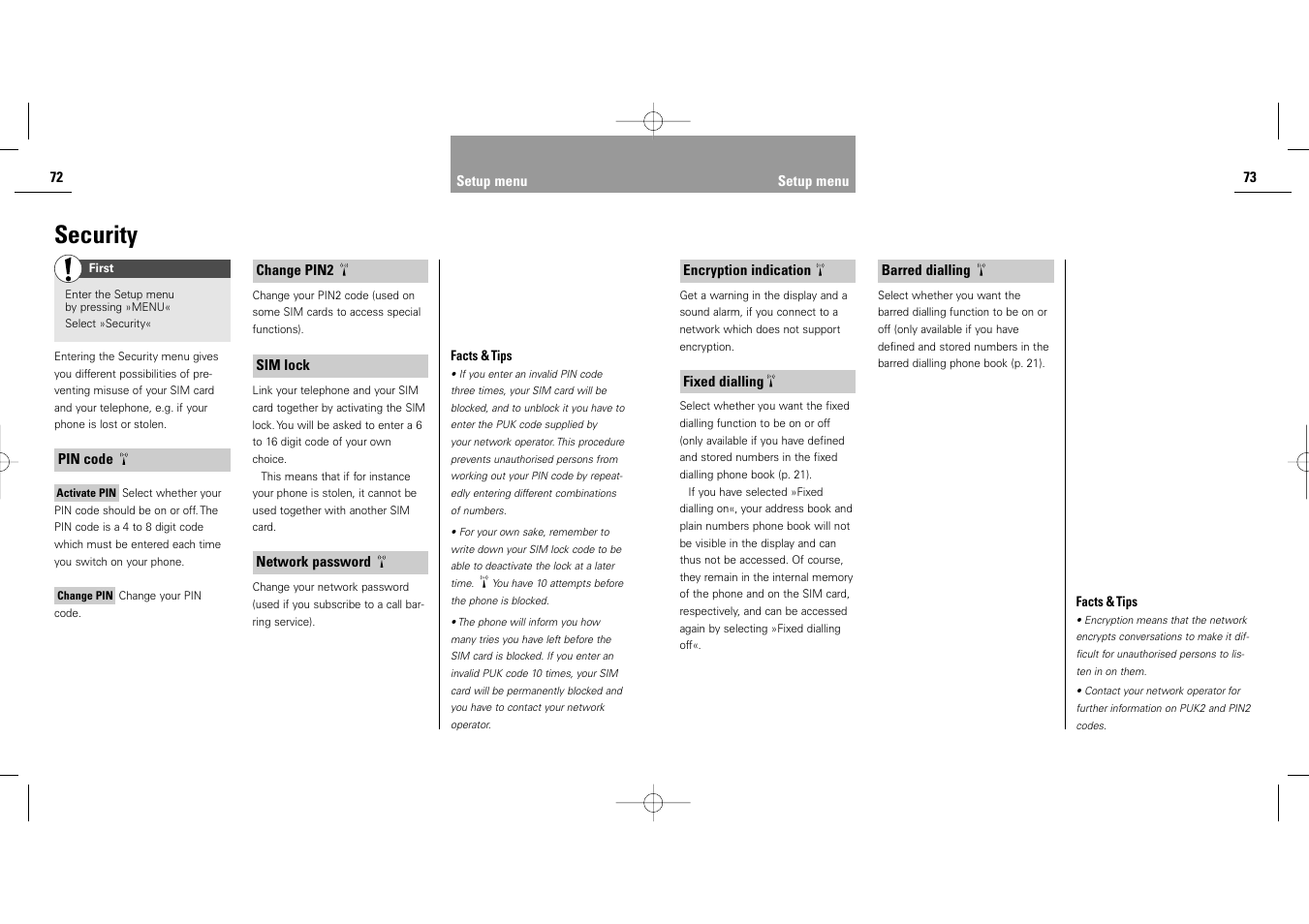 Security | Siemens S40 User Manual | Page 38 / 50