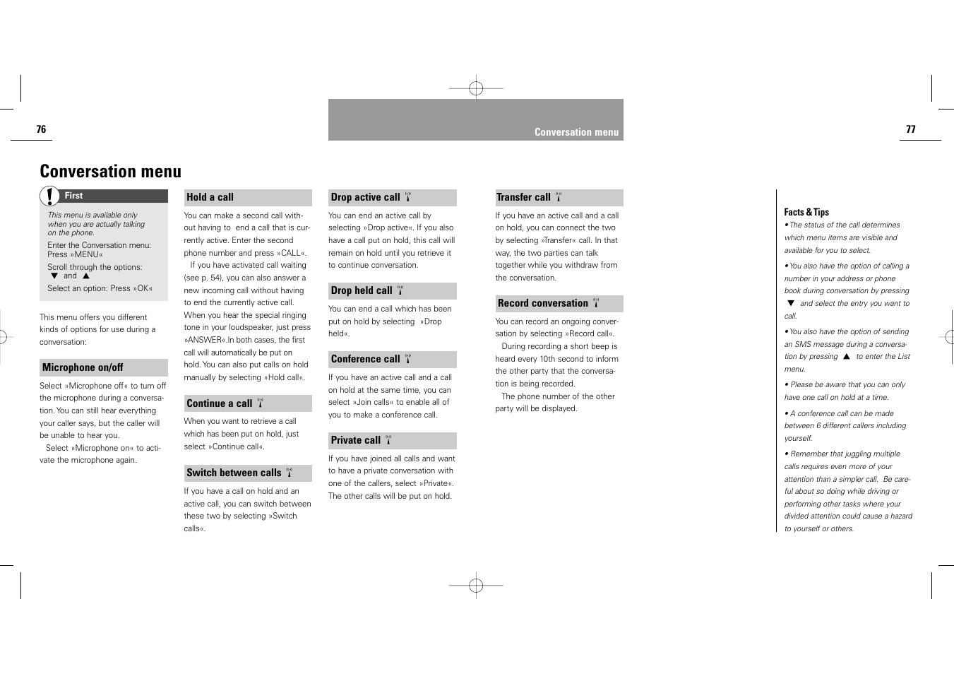 Conversation menu | Siemens S40 User Manual | Page 40 / 50
