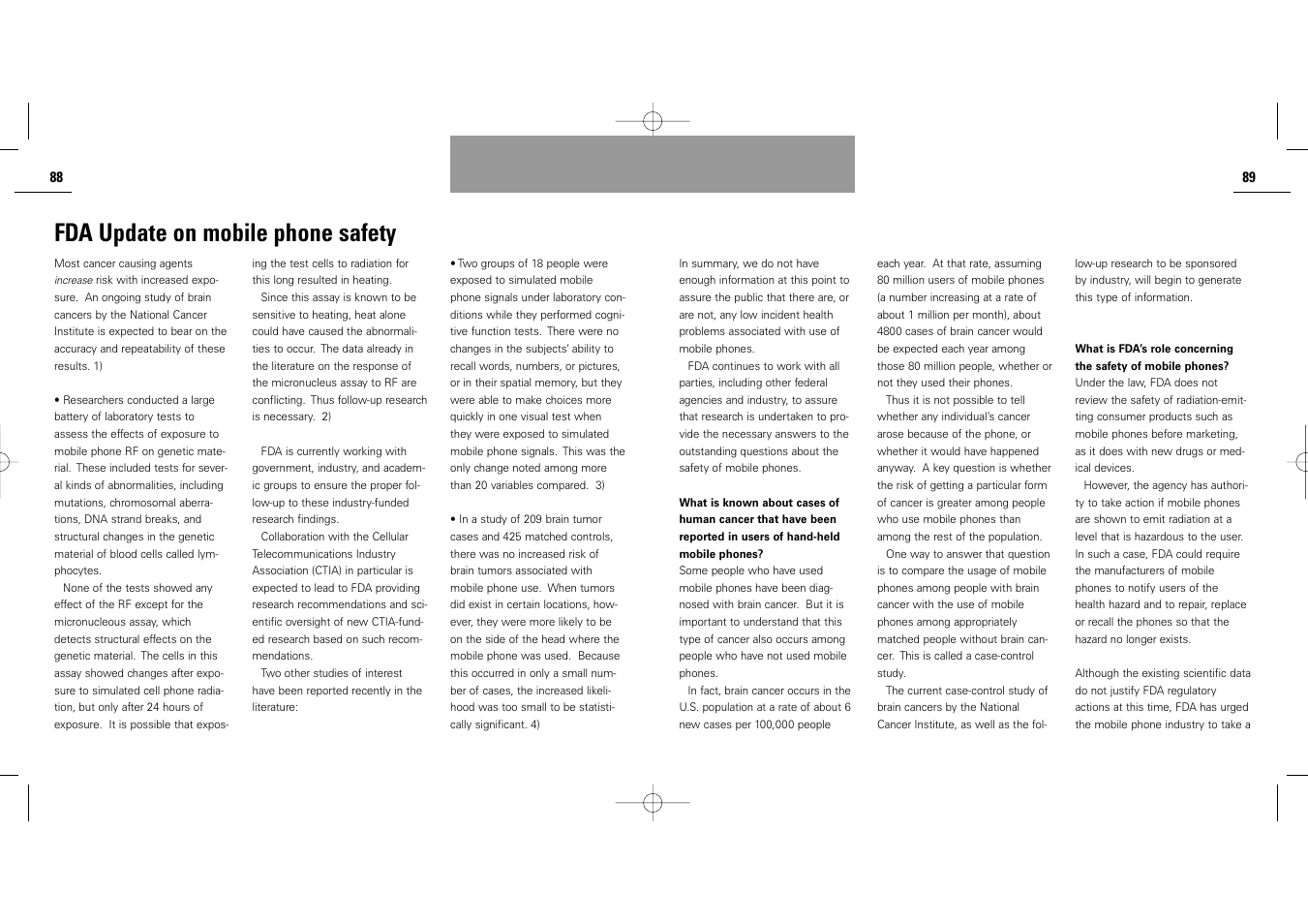 Fda update on mobile phone safety | Siemens S40 User Manual | Page 46 / 50