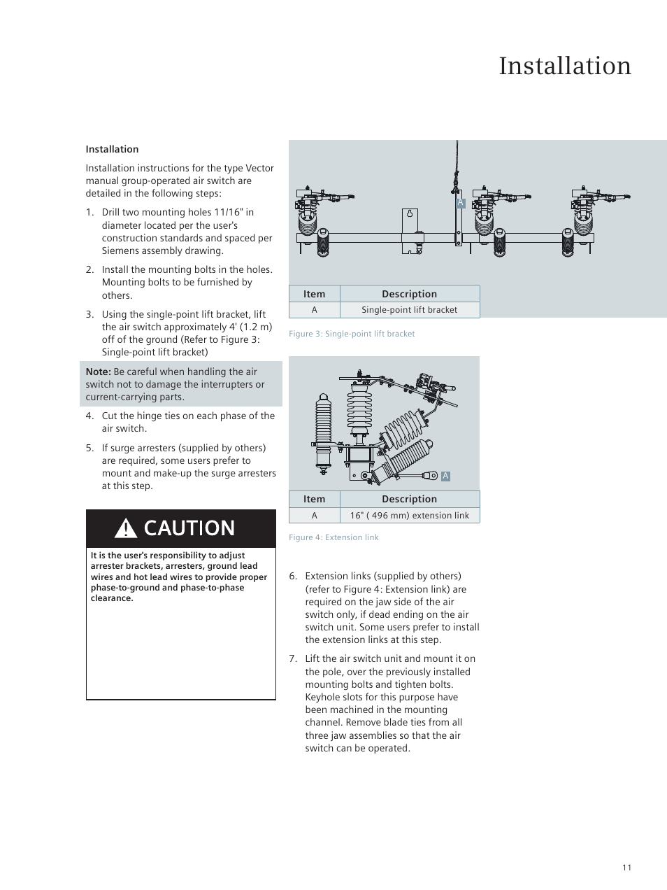 Installation | Siemens Type Vector E50001-F710-A420-X-4A00 User Manual | Page 11 / 18