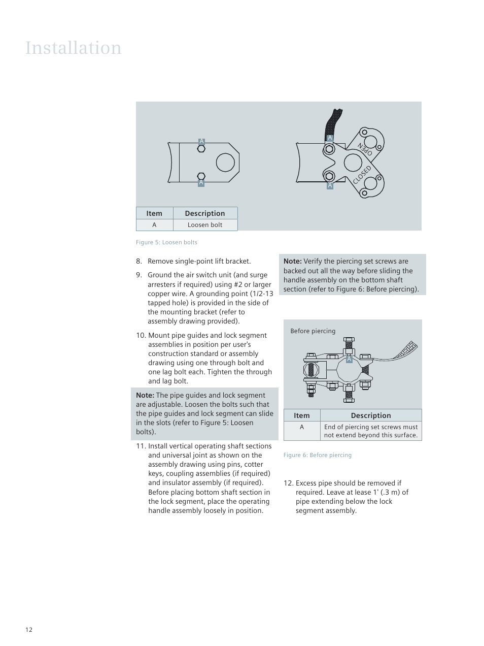 Installation | Siemens Type Vector E50001-F710-A420-X-4A00 User Manual | Page 12 / 18