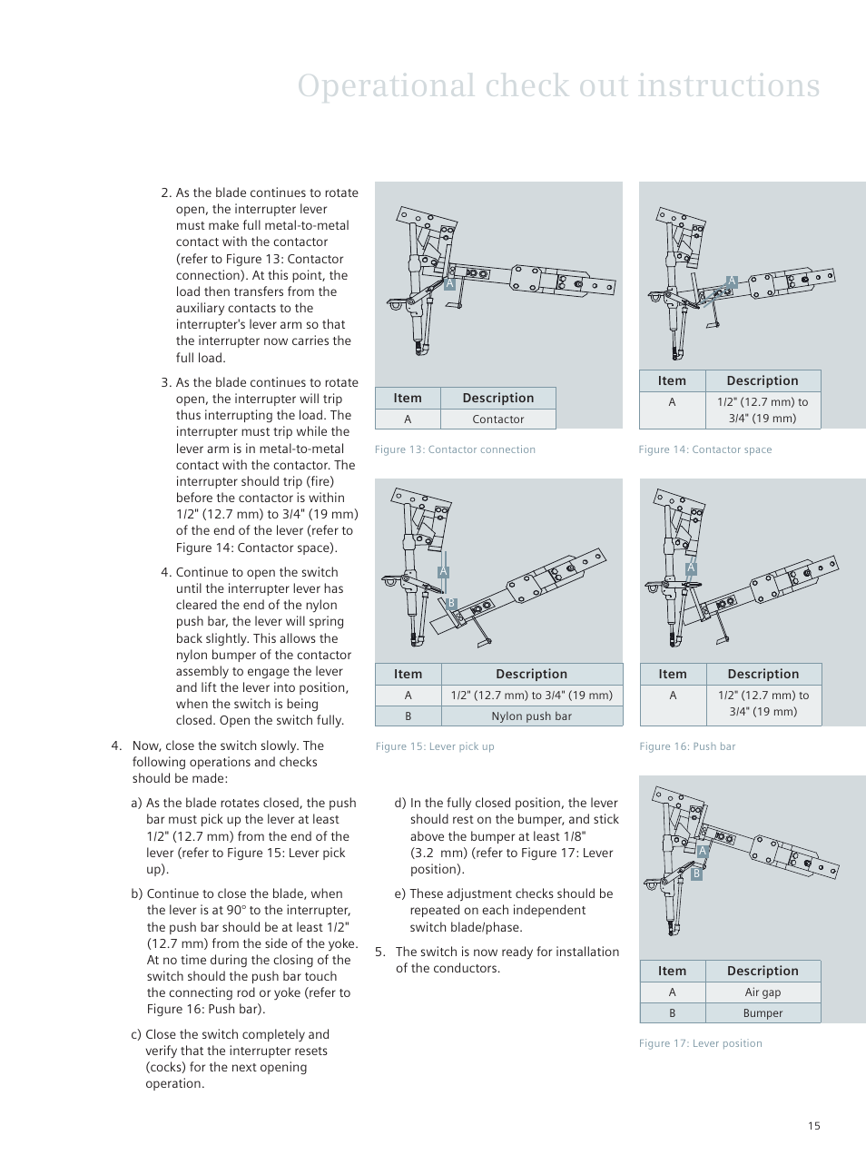 Operational check out instructions | Siemens Type Vector E50001-F710-A420-X-4A00 User Manual | Page 15 / 18