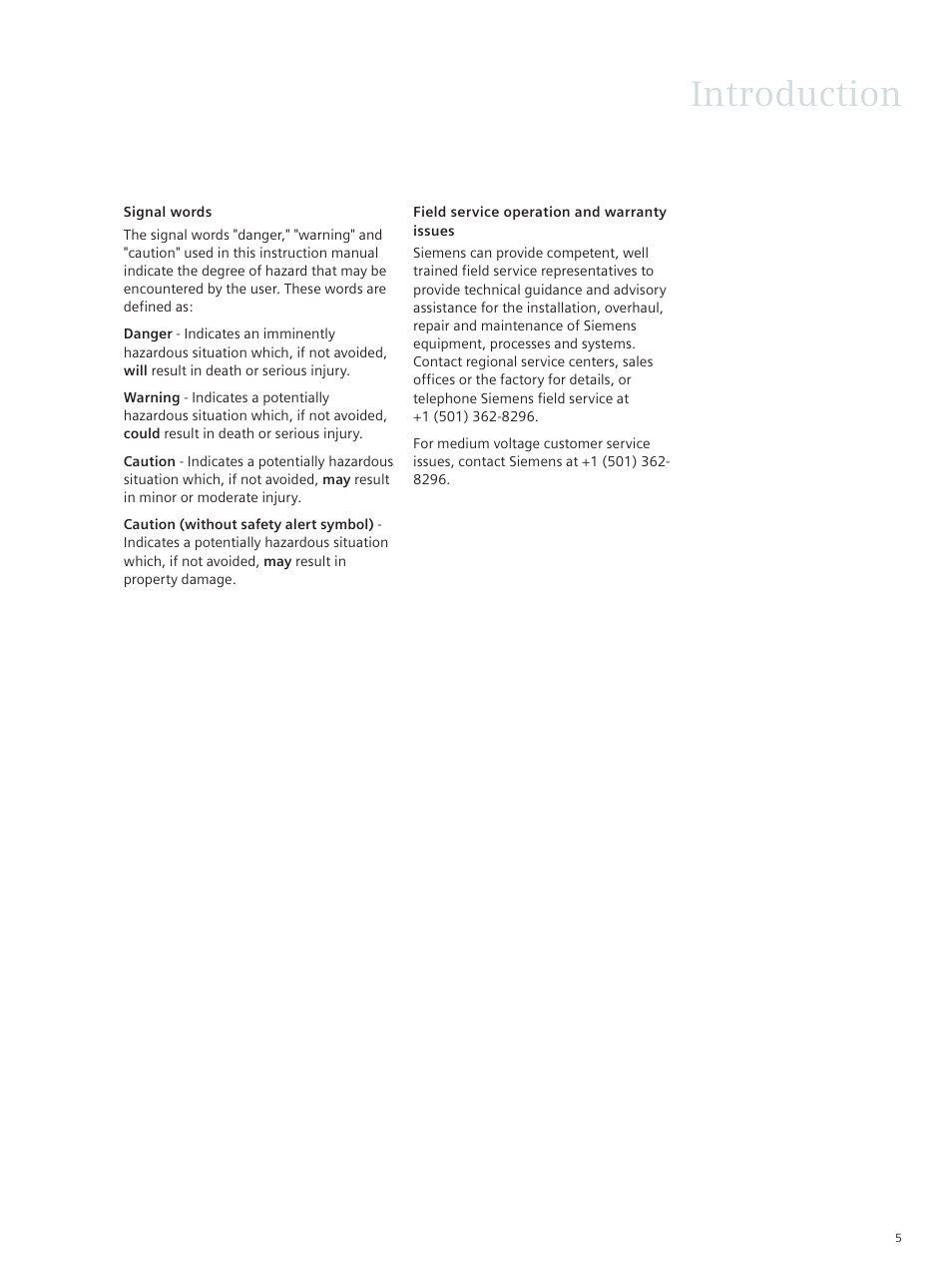 Introduction | Siemens Type Vector E50001-F710-A420-X-4A00 User Manual | Page 5 / 18