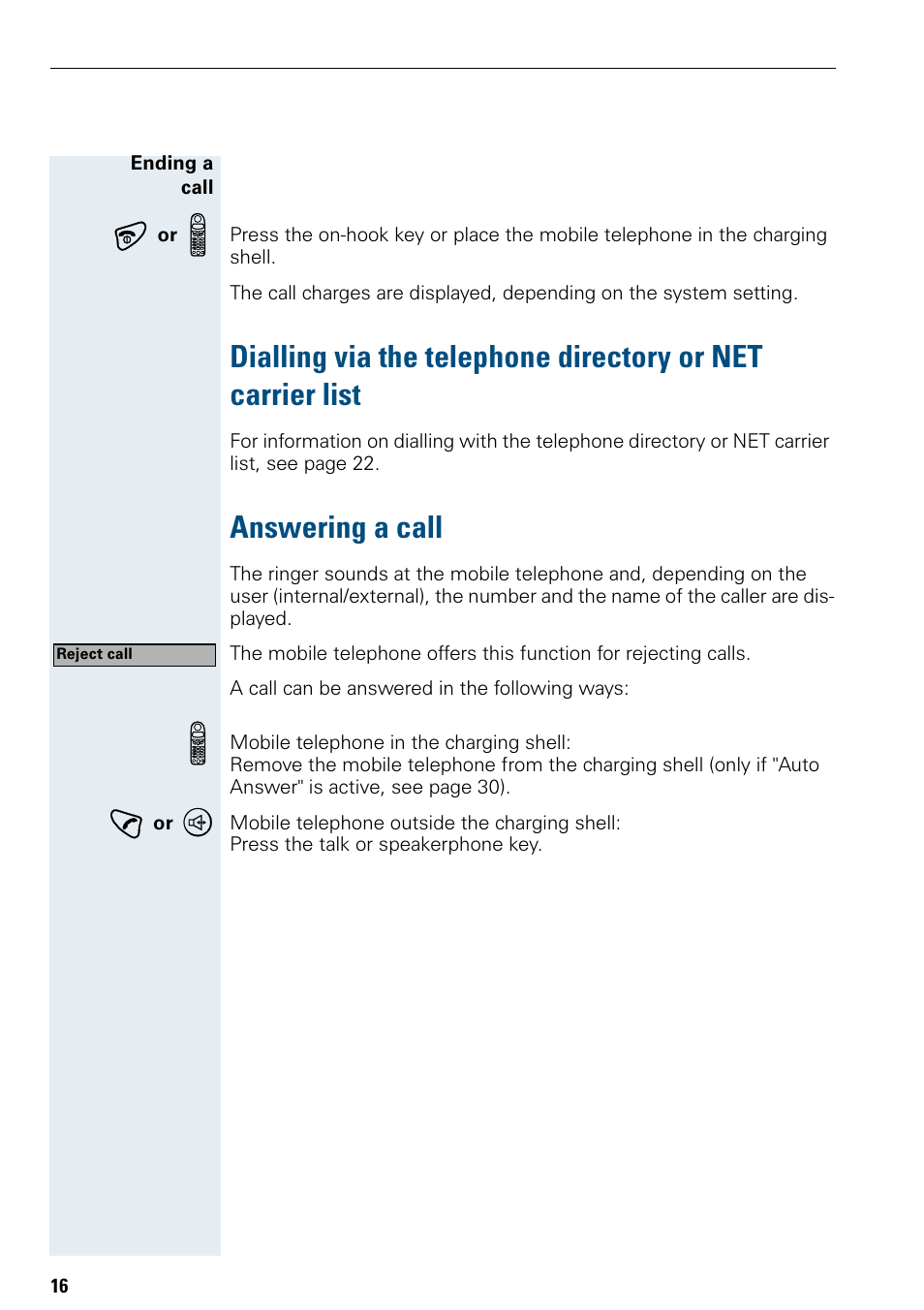 Answering a call | Siemens Hicom 150 E User Manual | Page 24 / 66