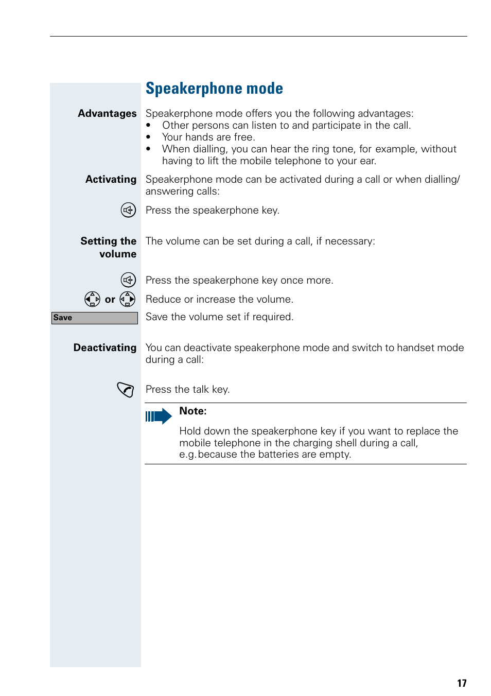 Speakerphone mode | Siemens Hicom 150 E User Manual | Page 25 / 66