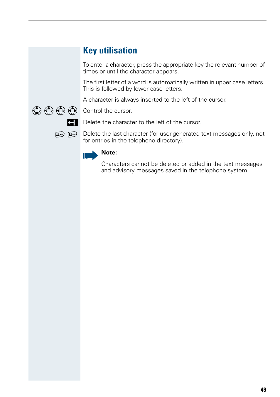 Key utilisation | Siemens Hicom 150 E User Manual | Page 57 / 66