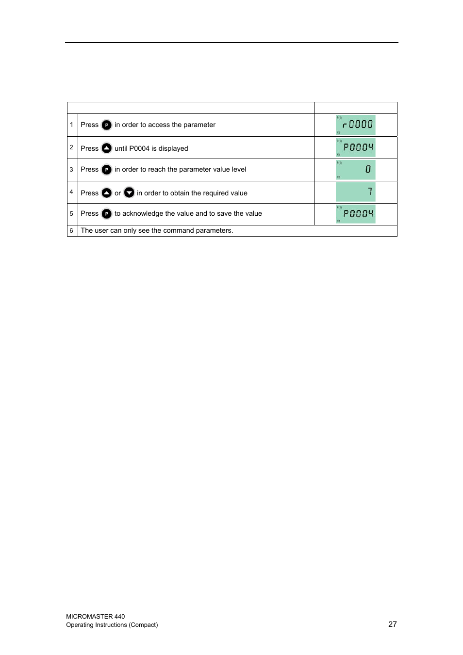 Siemens MICROMASTER 440 User Manual | Page 27 / 78