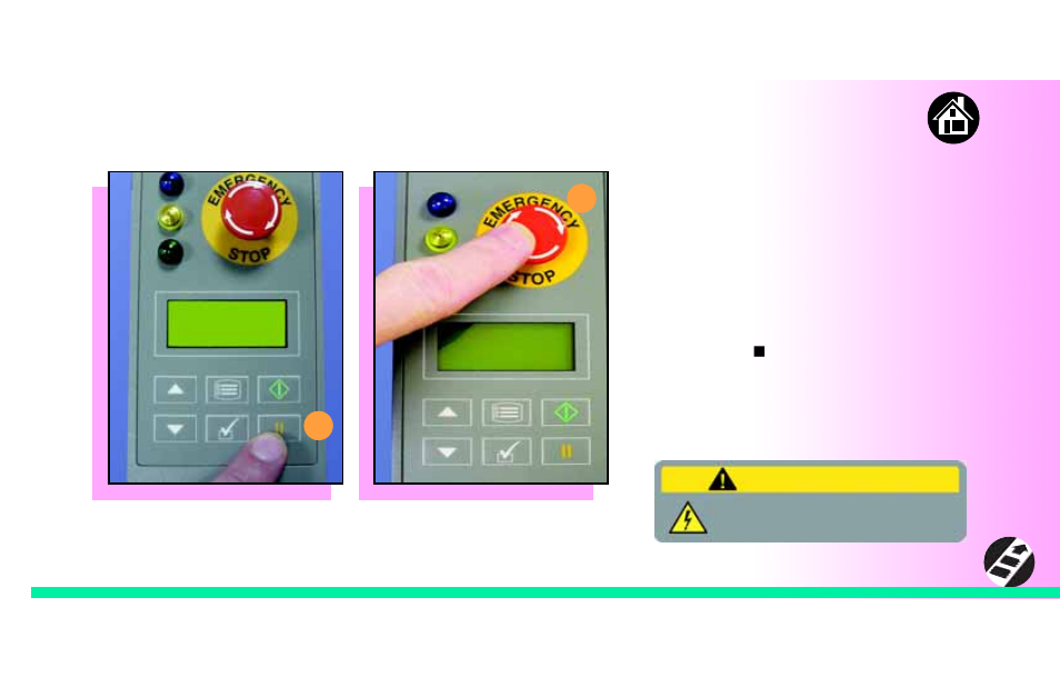 Pausing or stopping a job, Warning | Siemens ProLINE-RoadRunner User Manual | Page 39 / 58