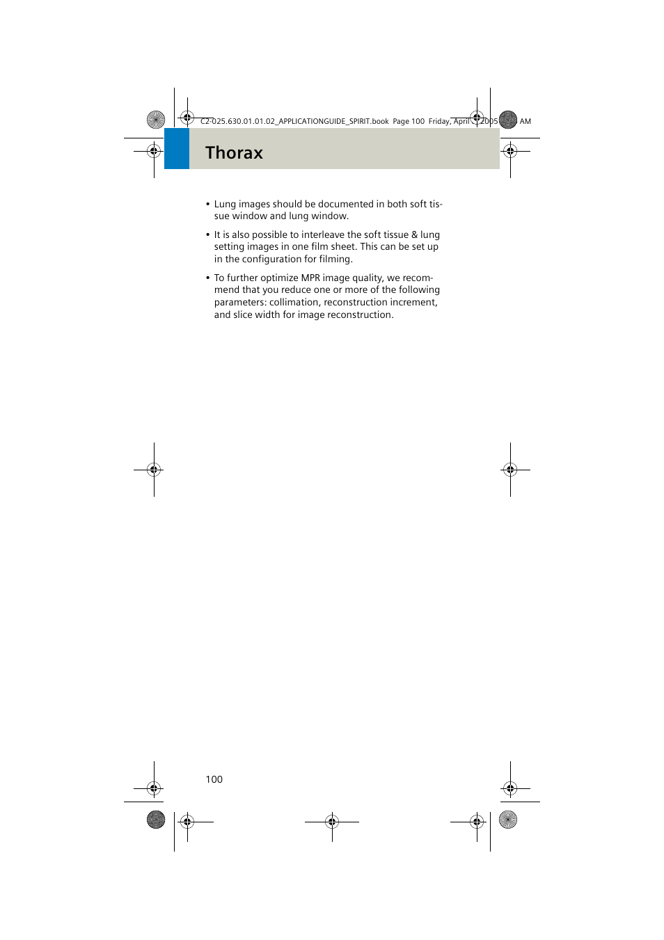 Thorax | Siemens syngo CT 2005C User Manual | Page 100 / 321