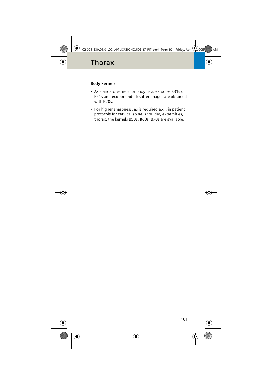 Body kernels, Thorax | Siemens syngo CT 2005C User Manual | Page 101 / 321