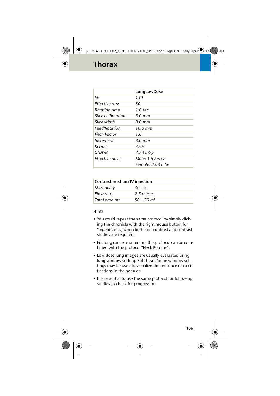 Thorax | Siemens syngo CT 2005C User Manual | Page 109 / 321