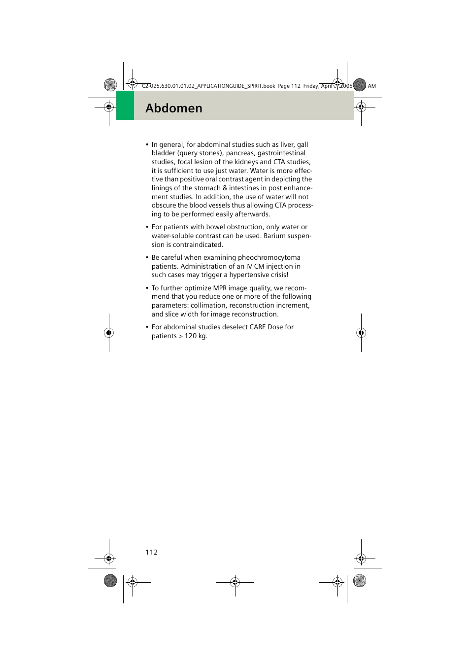 Abdomen | Siemens syngo CT 2005C User Manual | Page 112 / 321