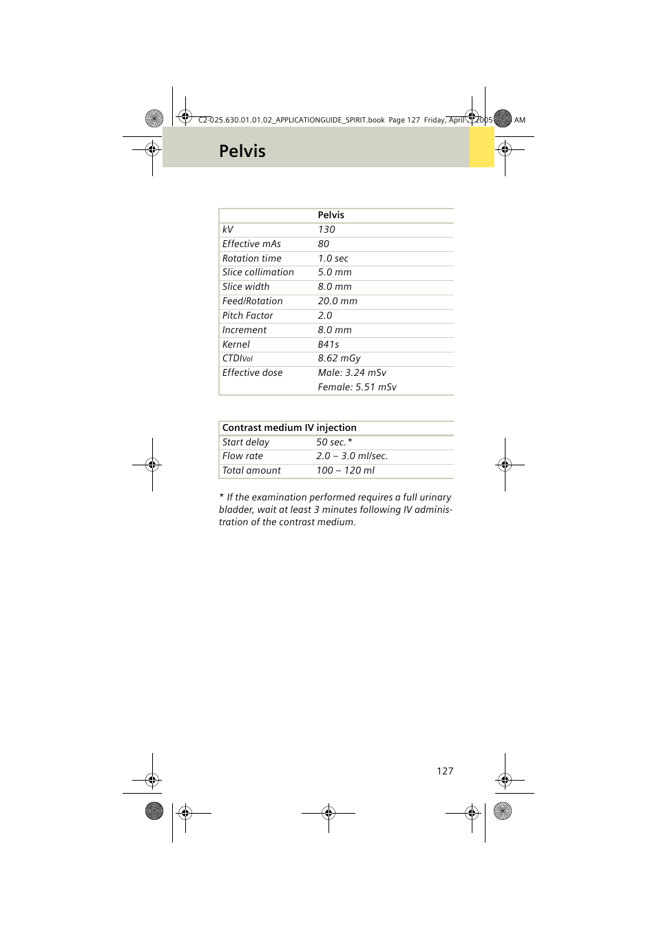 Pelvis | Siemens syngo CT 2005C User Manual | Page 127 / 321