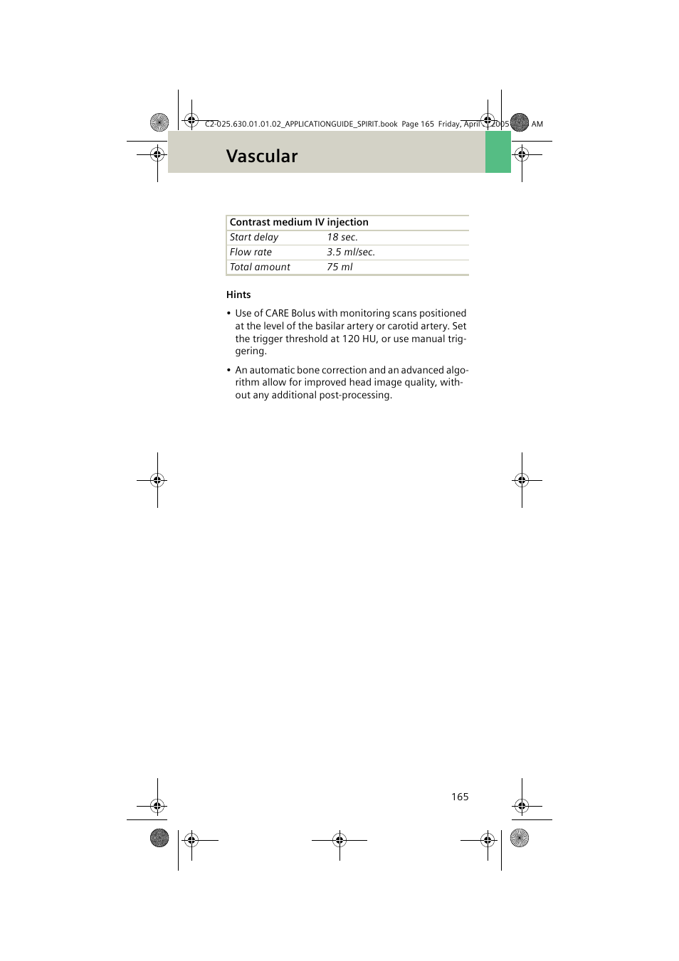 Vascular | Siemens syngo CT 2005C User Manual | Page 165 / 321