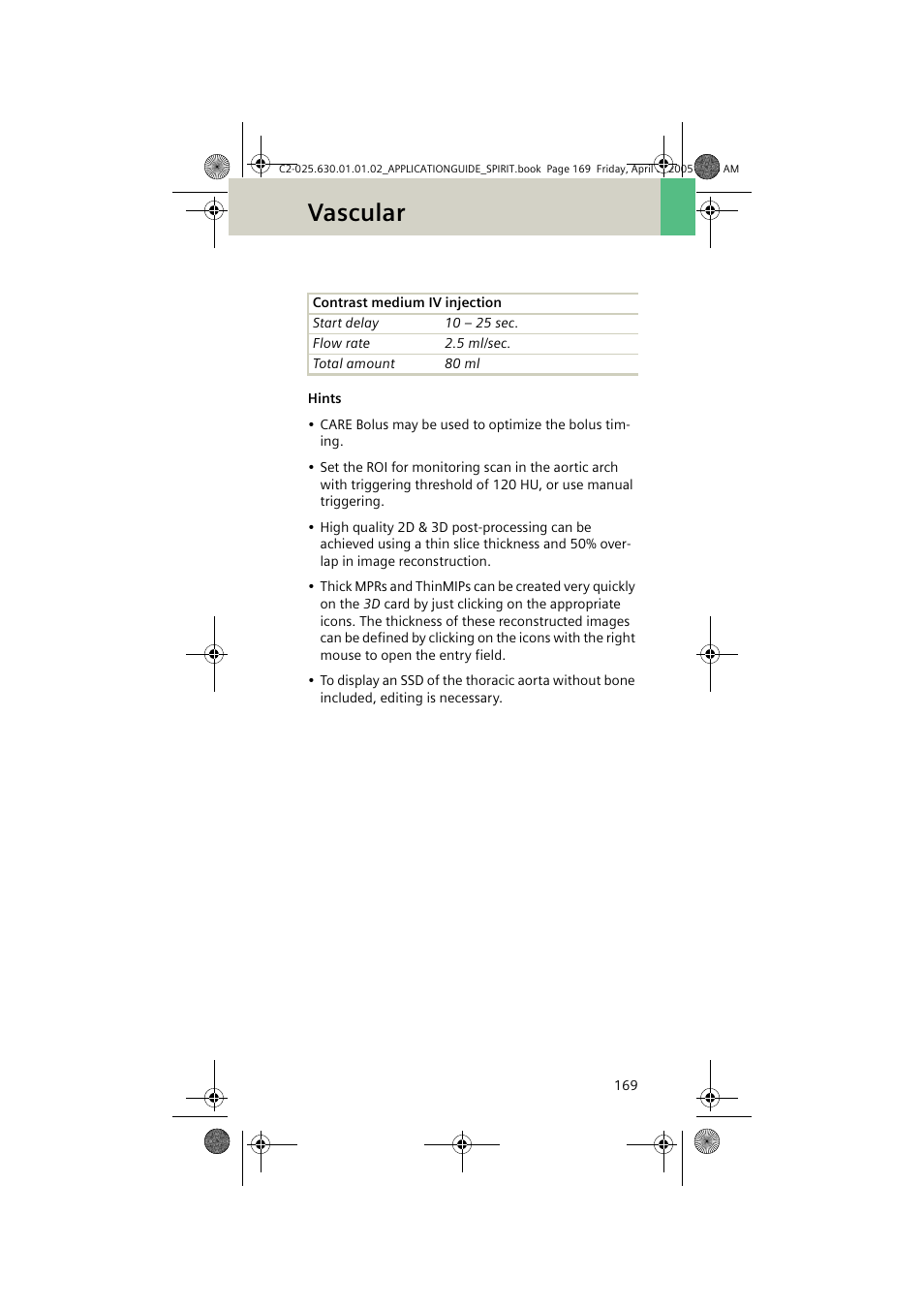 Vascular | Siemens syngo CT 2005C User Manual | Page 169 / 321