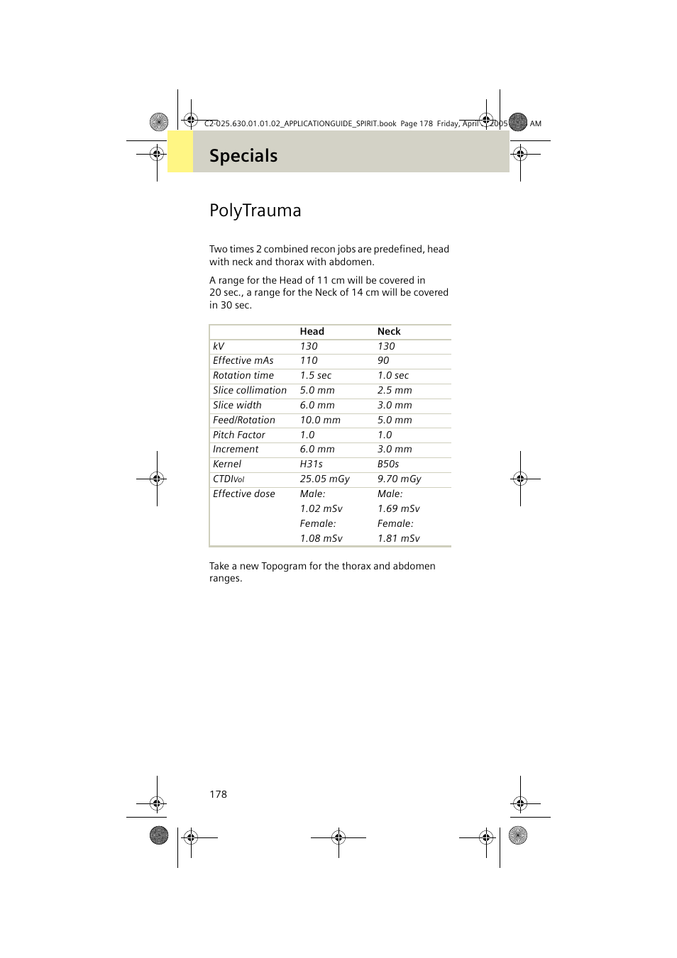 Polytrauma, Specials polytrauma | Siemens syngo CT 2005C User Manual | Page 178 / 321